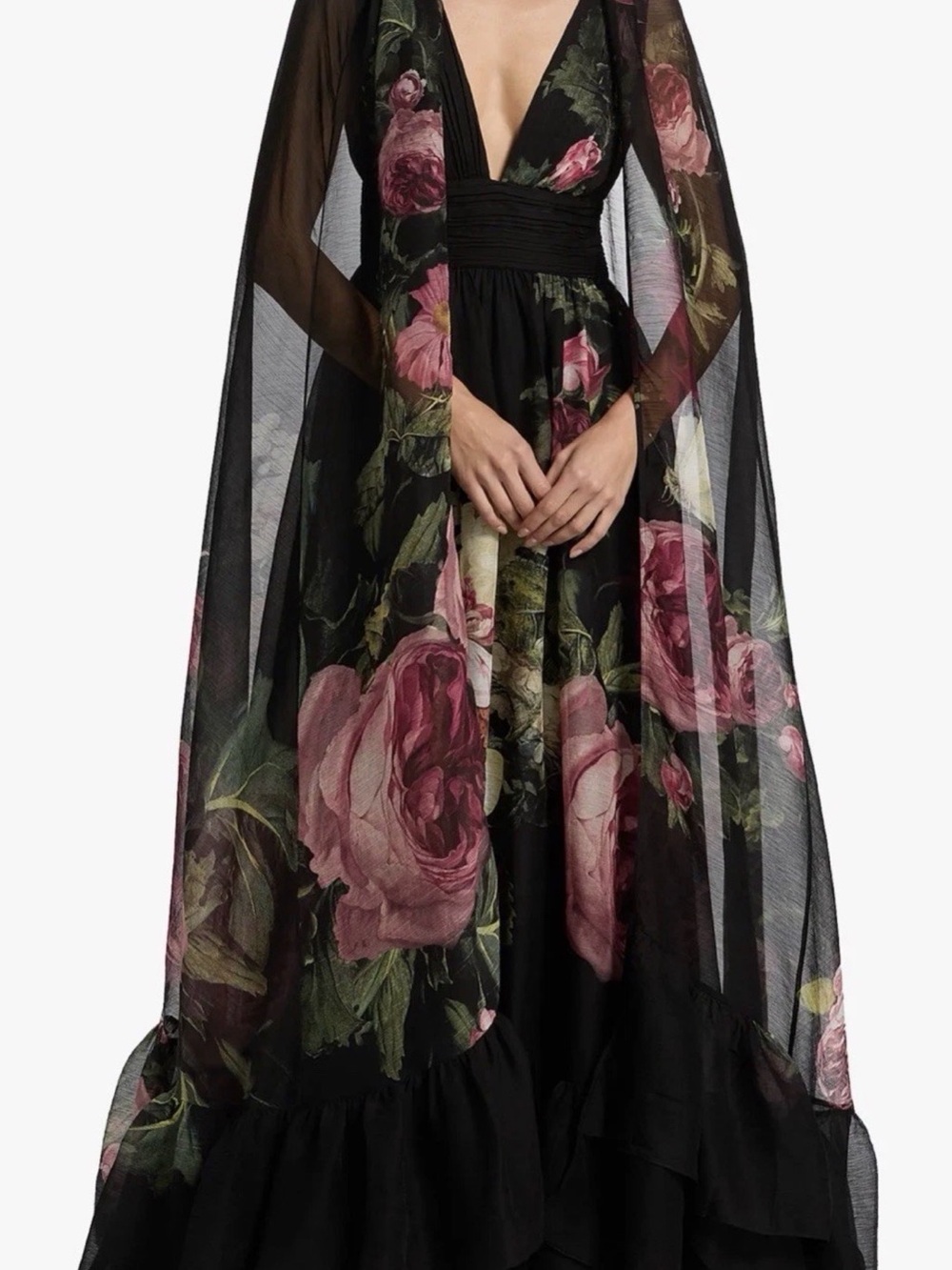 Alice + Olivia Roya gown with cape - size 12 NWT - Picture 4 of 5